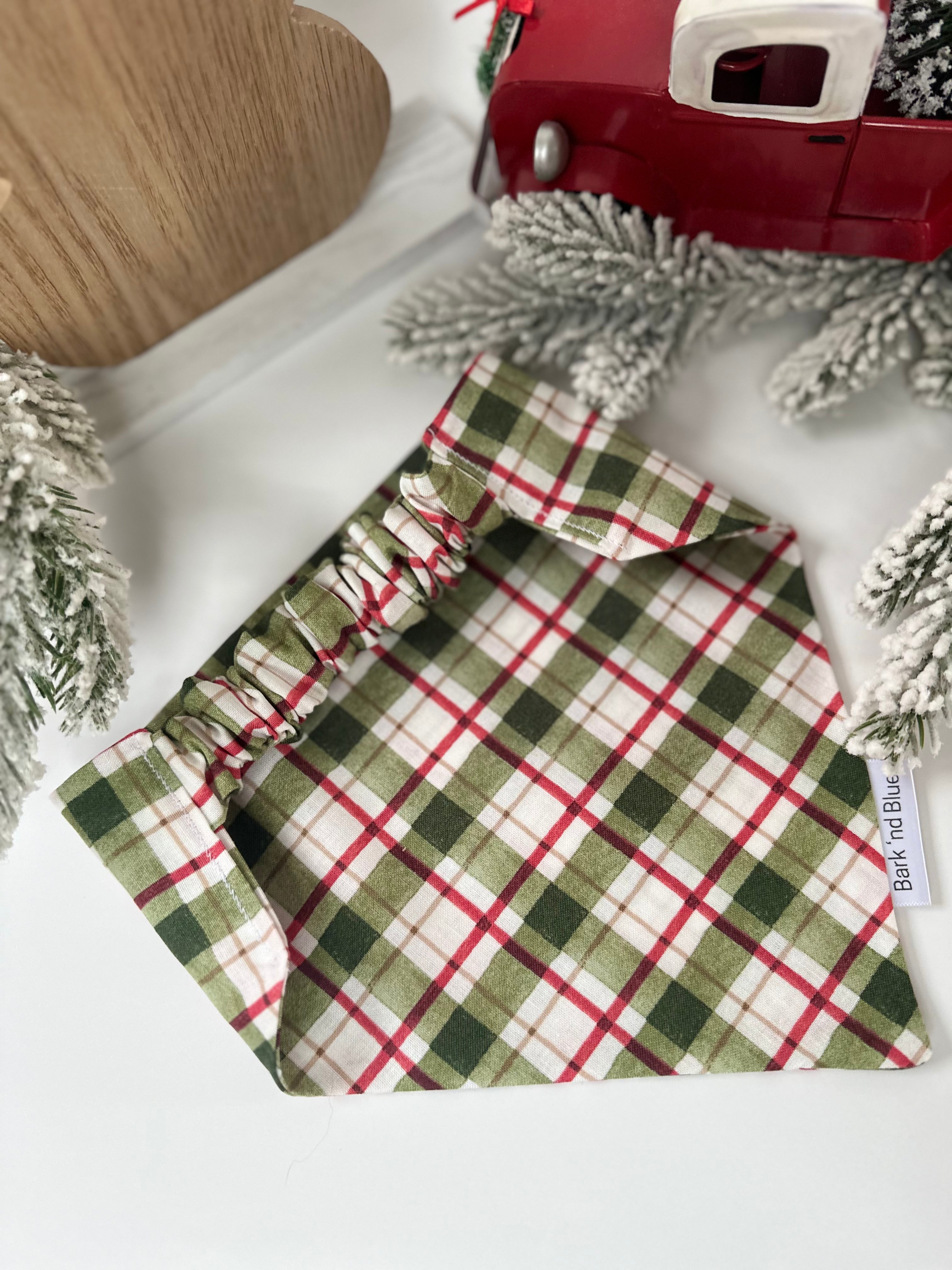 Christmas Tree Plaid Bandana